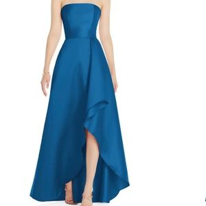Alfred Sung strapless satin gown